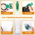 OUTXE 5 Pack Bottle Brush Set, 5-in-1 Water Bottle Cleaner Brush, 15" Long Handle Bottle Cleaning Brush, 3 Straw Brush, Removable Nipple Brush, De...
