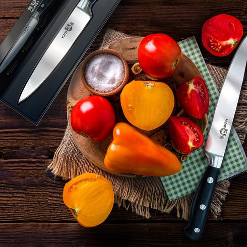 KUMA Paring Knife - 3.5 Inch Pro Bolster Japanese Profile Kitchen Knife For Detailing With Ease - Stainless Steel Vegetable & Fruit Knife With Erg...