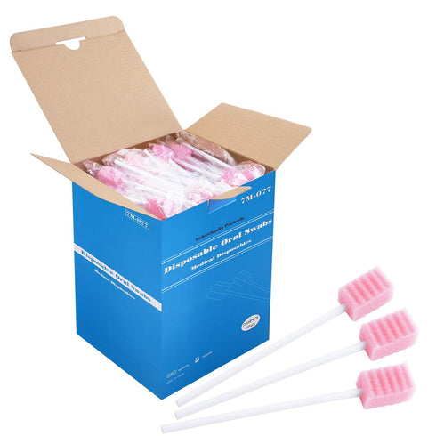 Disposable Oral Swabs, Sterile Dental Sponge Swabsticks Unflavored for Mouth & Gum Cleaning (250 Pack/box)...