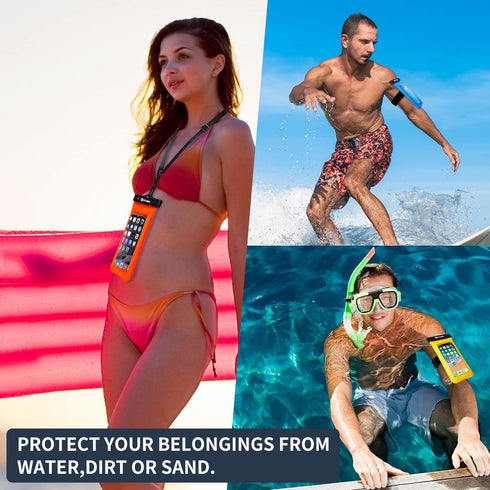 Waterproof Cell Phone Pouch Floating, Waterproof Float Phone Case Underwater Dry Bag with Neck Lanyard and Armband Compatible for iPhone Samsung G...