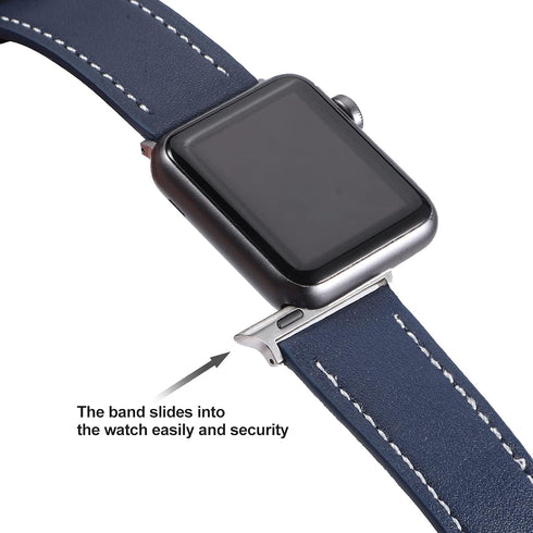 2 Pack Bands Compatible with Apple Watch Band 38mm 40mm 42mm 44mm 41mm 45mm for Men Women, Soft Leather Wristband Replacement Band Strap for iWatc...