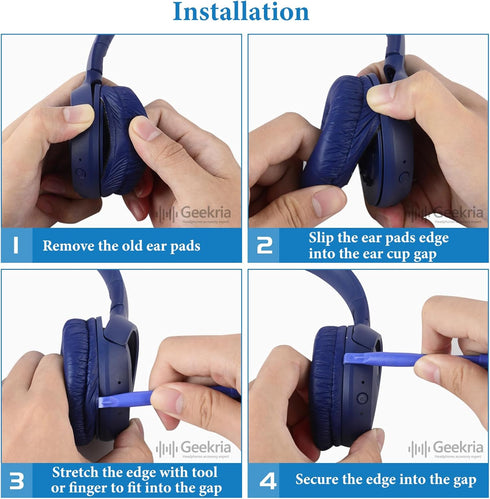 Geekria Sport Cooling-Gel Replacement Ear Pads for JBL JR300, JR300BT, T450BT, T500BT, Tune 500, Tune 500BT, Tune 510BT, Tune 600BTNC Headphones E...