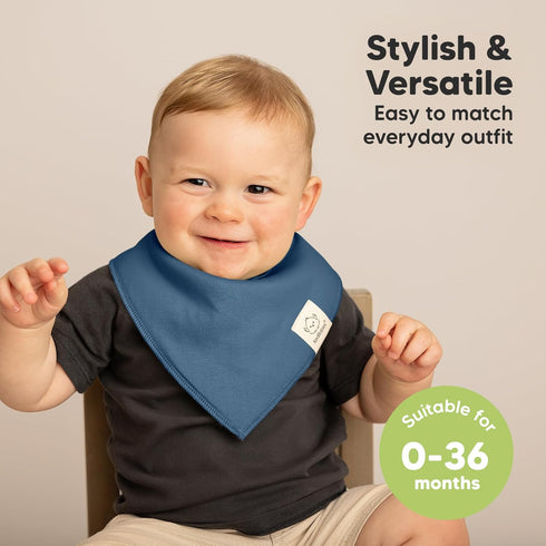 10-Pack Organic Baby Bandana Bibs - Organic Cotton Bandana Bibs for Boys, Girls - Super Absorbent Bandana Drool Bibs - Teething Bibs - Baby Bibs f...