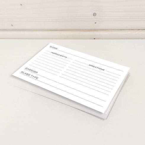48 Cocktail Recipe Cards, 4 x 6 inches, Double Sided for Bartenders, Drinks and Mixology...