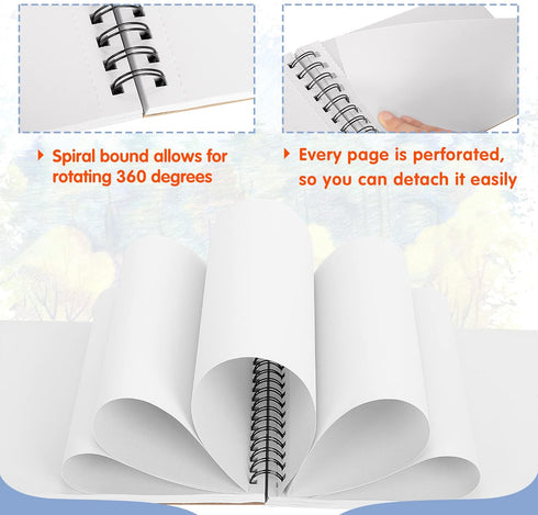 FIXSMITH 5.5"X8.5" Sketch Book | 80 Sheets (68 lb/100gsm) Sketchbook | Top Spiral Bound Artist Sketch Pad | Acid Free Drawing Pad | Ideal for Kids...