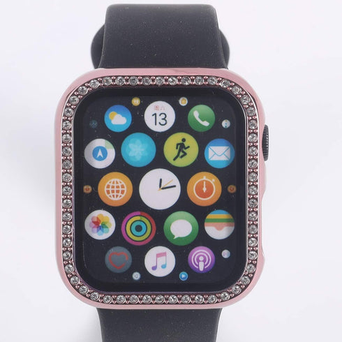 Compatible for Apple Watch 44mm Series 4/5/6/SE Cover Built-in Tempered Glass Screen Protector,Bling Crystal Diamond Rhinestone Hard PC Protective...