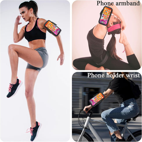 Phone Holder for Running, Walking, and Workout - Adjustable Arm Band Armband for iPhone and Cell Phones - Clear Crossbody Phone Pouch Purse with S...