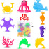 Baby Suction Cup Toys, Ocean Animals Sucker Toys with Mesh Bag Storage, 18 PCS Bath Toys for Kids Ages 4-8, Sensory, Window and Travel Toy, Montes...