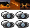4 Pods LED Rock Light for Jeep ATV SUV Offroad Car Truck Boat Underbody Glow Trail Rig Lamp Underglow LED Neon Lights Waterproof 12V 24V Yellow Or...