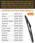 16 inch Rear Wiper Blade (16A), Back Window Windshield Wiper Blade for Toyota Sienna 2020-2011 Prius 2022-2004 /Lexus GX470 2009-2003 RX330 RX350 ...