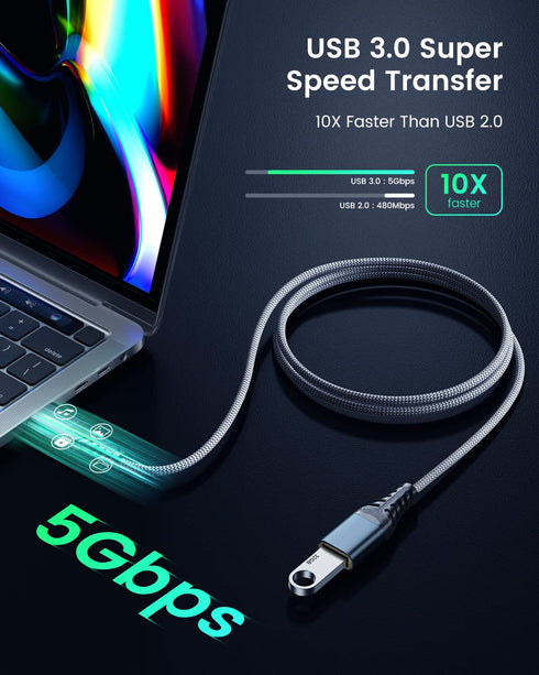 ANDTOBO USB Extension Cable 3.3ft, USB 3.0 Type A Male to Female Extender Cables High-Speed Data Transfer 5Gbps Compatible with Gamepad, Printer, ...