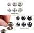 Fuman Forest 100 Sets Sew-on Snap Buttons Metal Snaps Fasteners Press Studs Buttons for Sewing, 8.5 mm,10 mm & 12mm,Black & Silver, (Fuman-034)...