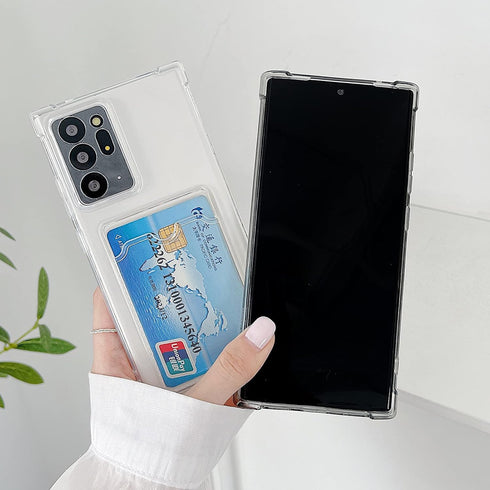 Tuokiou Upgrade Clear Phone Case for Samsung Galaxy Note 20 Ultra 5G Card Slot Case Slim Fit Soft TPU Shockproof Wallet Case with Cute Card Holder...