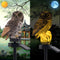 LED Solar Grey Owl Light, Outdoor Cute Animal Courtyard Warm Light Decorative Light, Infinite Dusk to Dawn Garden Light Waterproof....