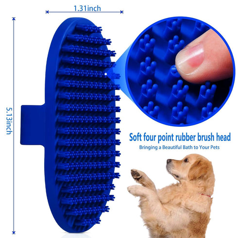 Dog bath brush, ROPO rubber massage pet shampoo brush, used for pet grooming, removing shedding fur, combing tangles and dead fur, suitable for pe...