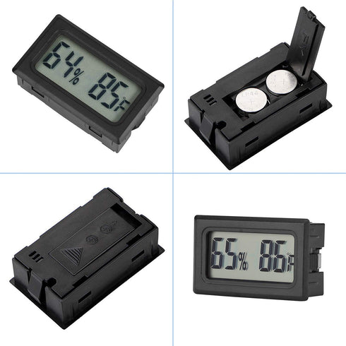 Veanic 4-Pack Mini Digital Thermometer Hygrometer Meters Gauge Indoor Large Number Display Temperature Fahrenheit (?) Humidity for Home Office Humidors Jars Incubators Guitar Case