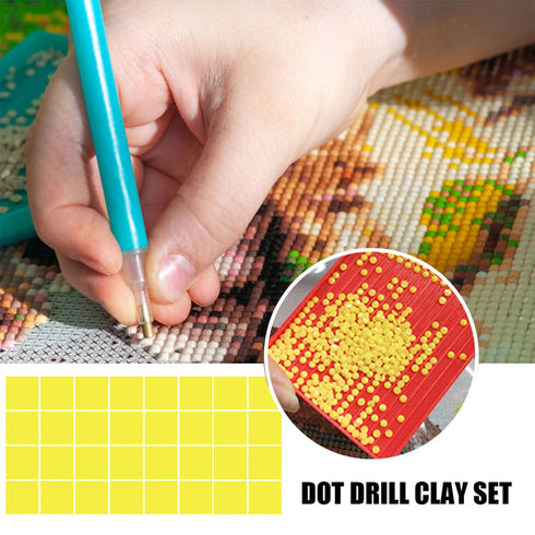 90Pcs DIY Diamond Painting Glue Clay, 0.98x0.98inch Diamond Painting Glue Clay 5 Color Painting Clay Wax with Organizer Box Embroidery Cross Stitc...