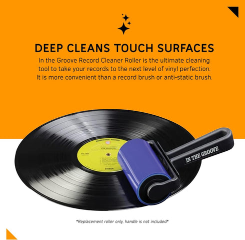 in The Groove Vinyl Replacement Roller Cleaner - Quick Cleaning Vinyl Records or LP Surfaces from Dust, Anti-Static Record Cleaner Roller to Keep ...