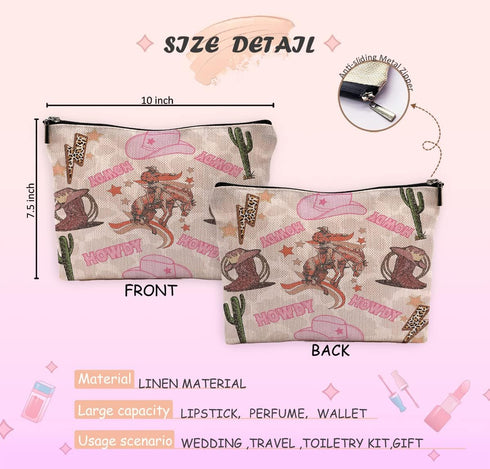 Western Makeup Bag, Hot Pink Makeup Bag,Make Up Bag,Teen Girls Gift,Cowgirl Gifts Western Gifts,Horse Rider Gifts...