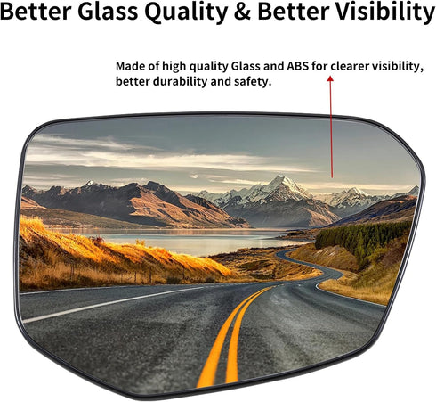 Passenger Side Mirror Replacement for 2016-2021 Honda Civic, 2018-2022 Honda Envix, 2019-2022 Honda Crider Mirrors Glass - Convex Mirror Glass, Ri...