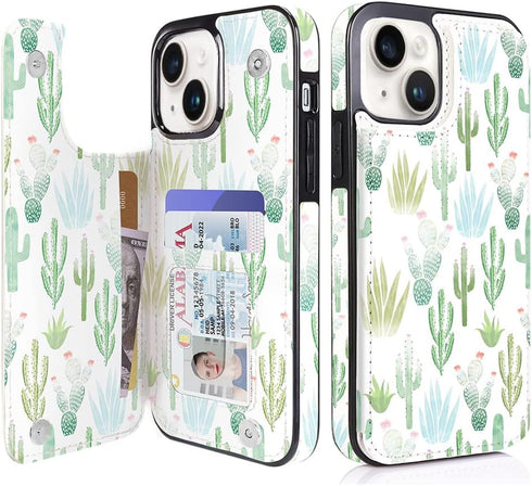 uCOLOR Compatible with iPhone 13/ iPhone14 6.1 Inch Wallet Case with Card Holder Folio Flip PU Leather Kickstand Card Slots Case Double Magnetic C...