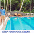 Pool Skimmer Net with Telescopic Pole, Heavy Duty Scoop Leaf Rake Swimming Pool Cleaning Accessory Fine Mesh Net Adjustable Aluminum Pole for Hot ...
