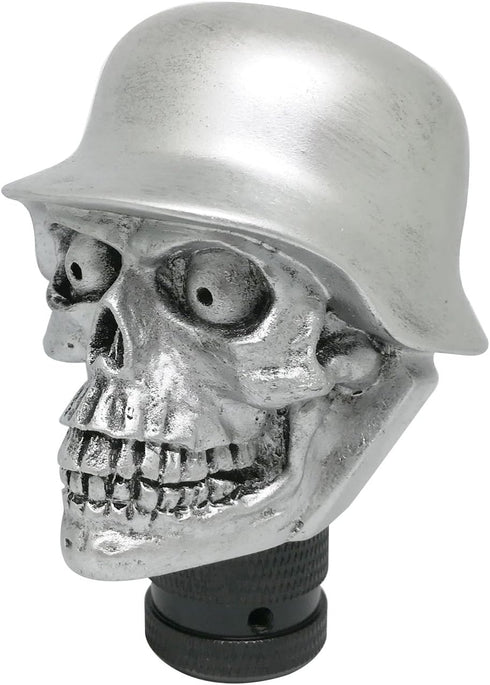 Gear Shift Knob Skull Head Hat Style Automatic Shift Knob for 3 Adapter for Car Truck SUV Silver...