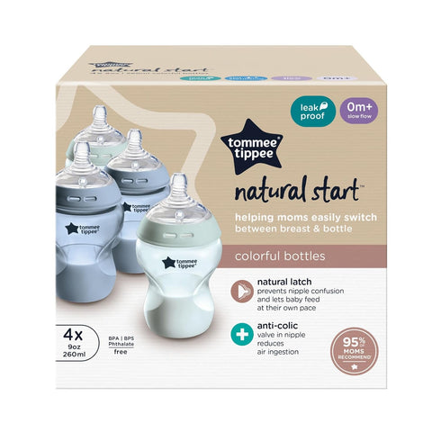 Tommee Tippee Baby Bottles, Natural Start Anti-Colic Baby Bottle, 9oz, 0 Months+, Slow Flow Breast-Like Nipple, Self-Sterilizing, Baby Feeding Ess...