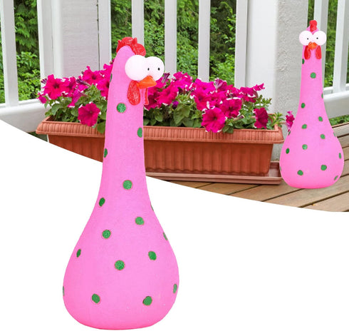 Chicken Statue, Big Eye Chicken Long Neck, Microlandschaft Hand Crafted Animal Garden Statues for Garden Yard Art Decoration()...