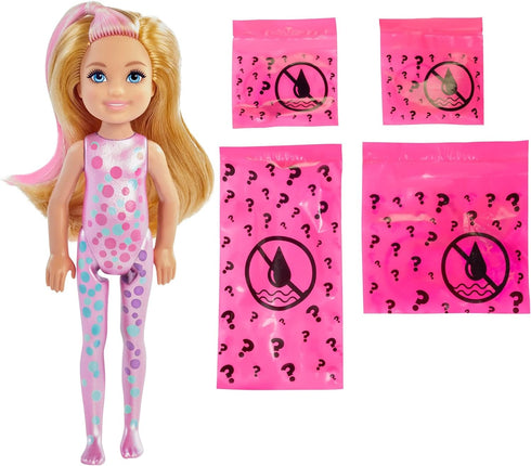 Barbie Chelsea Color Reveal Doll & Accessories, 6 Surprises Include Small Doll, Clothes & Color Change on Hair (Styles May Vary)...
