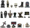 Halloween Miniature Figurines - 18Pcs Resin Ghost Tombstones Skull Heads Scene Ornaments Halloween Garden Accessories Mini Halloween Decorations f...
