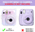 CAIYOULE Clear Case for Instax Mini 12 Camera, Fujifilm Mini 12 Protective PC Cover with Camera Stickers and Mini Frames...