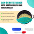 Clip On Kitchen Food Strainer for Spaghetti, Meat, Pasta, & Ground Beef Grease, Colander & Sieve Snaps or Clips Onto Bowls, Pots & Pans Includes S...