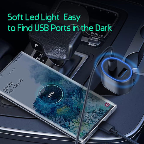 Samsung Super Fast Dual Car Charger (45W+15W) with Super Fast Charging Cable for Samsung Galaxy S22 S21 S20 Ultra Plus Note 10+,Google Pixel,Note ...
