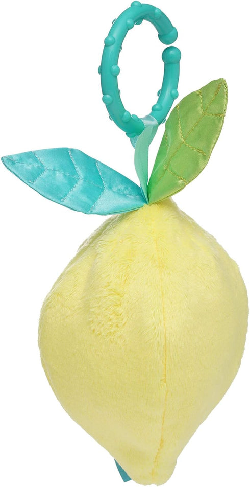 Manhattan Toy Mini-Apple Farm Lemon Baby Travel Toy with Rattle, Squeaker, Crinkle Fabric & Teether Clip-on Attachment...