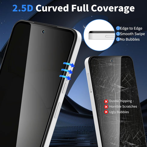 Asstar [2 Pack Privacy Screen Protector for Moto G Power 5G 2024, 9H Hardness Tempered Glass Screen Protector for Moto G Power 5G 2024, Anti-Scrat...