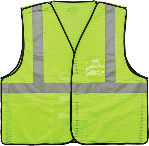 Ergodyne GloWear 8216BA ANSI High Visibility Breakaway Reflective Safety Vest with ID Badge Holder, Lime, Small/Medium...