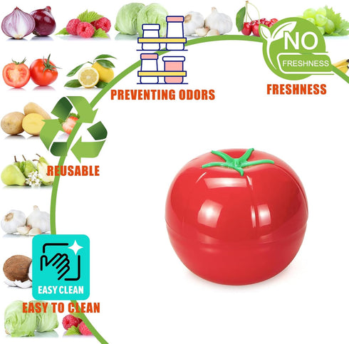 Vegetable and Fruit Storage Containers for Refrigerator, Lemon Tomato Garlic Avocado and Onion Shaped Storage, Food Storage Containers with Lids, ...