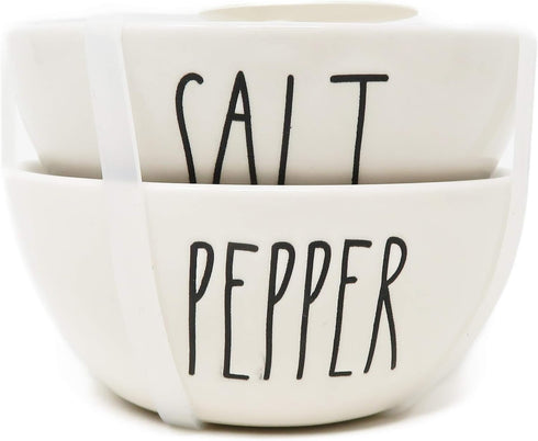 Rae Dunn By Magenta 2 Piece SALT + PEPPER Ceramic LL Spice Seasoning Mini Bowl Set...