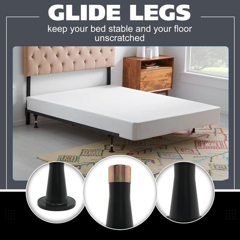Kings Brand Furniture - Plastic Bed Frame Glide Legs - Bed Frame Leg Feet to Replacement Wheels - Set of 6...