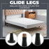 Kings Brand Furniture - Plastic Bed Frame Glide Legs - Bed Frame Leg Feet to Replacement Wheels - Set of 6...