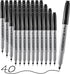 Permanent Markers, Ultra Fine Point, Black, 40 Count, 0.4mm, Fine tip permanent marker set, quick dry, waterproof, fading resists, durable, marks ...