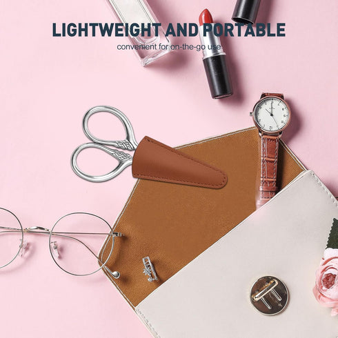 Small Facial Hair Scissors, Stainless steel (silver) Straight Tip Snips Beauty Grooming Kit for Eyebrows, Beard, Ear, Nose, Moustache Trimming wit...