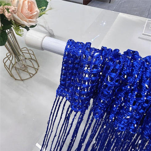 ave split Decorative Door String Curtain Wall Panel Fringe Window Room Divider Blind Divider Tassel Screen Home 100cm*200cm (Royal blue18)...