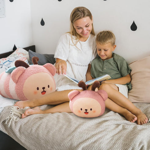 Cute Butterflie Stuffed Animal Toy Plush Pillow, Kawaii Plushies Cylindrical Body Pillow Stuffed Toy, Super Soft Cartoon Hugging Toy Gifts for Bed...