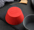 12 Pack Reusable Nonstick Jumbo Silicone Baking Cups, Cupcake and Muffin Liners, 3.8 Inch Large Size, Red and Gray Colors, Round...