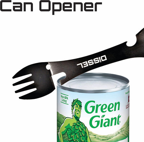 Ultimate 5-in-1 Camping Spork Set - Metal Sporks with Spoon, Fork, Hobo Knife, Bottle Opener and Can Opener - Essential Camping Utensils for Outdo...