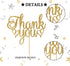 Thank You Cake Topper, Gold Glitter Engaged, Wedding, Bridal Shower, Thanksgiving Day Party Decorations...