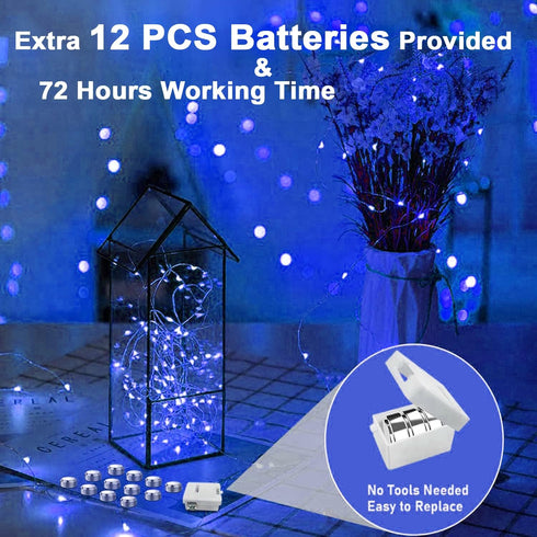 12 Pack Valentine's Day Fairy Lights Battery Operated, 3 Speed Modes, Extra 12 Batteries for Replacement, 7Ft 20 LED Mini String Light, Waterproof...