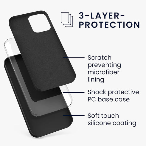 kwmobile Case Compatible with Apple iPhone 12 / iPhone 12 Pro Case - TPU Silicone Phone Cover with Soft Finish - Black...